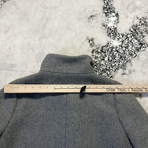 J Crew Mercantile Coat Womens Sz 8 Gray Wool-Blend City Stand-up Collar - Picture 5 of 10